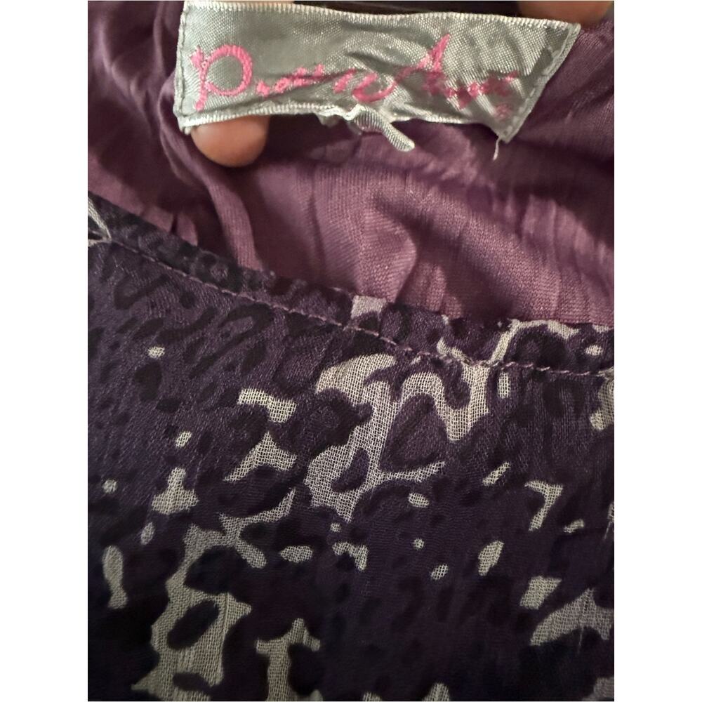 Y2K Pretty Angel Patchwork Leopard Asymmetric Handkerchief Hem Dress Size S - Picture 6 of 7
